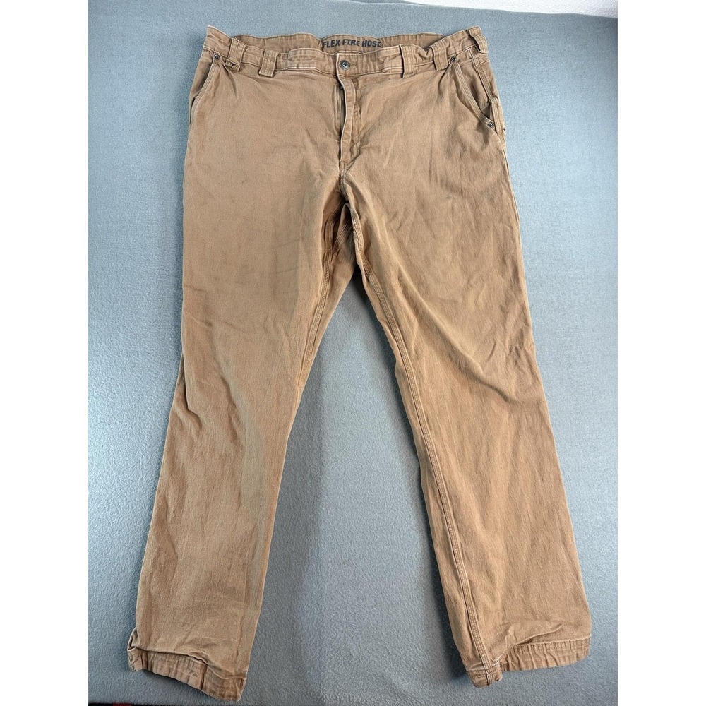 Duluth Trading Co Flex Fire Hose Pants Mens 44x31 Brown Regular Fit Carpenter